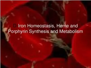 D- Iron Homeostasis, Heme and Porphyrin Synthesis and Metabolism