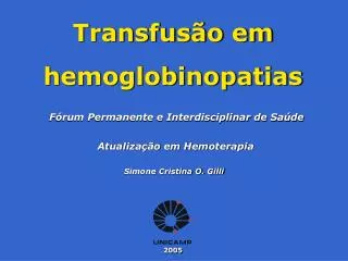 transfus o em hemoglobinopatias