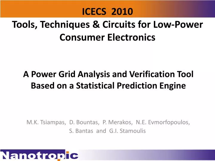 a power grid analysis and verification tool based on a statistical prediction engine