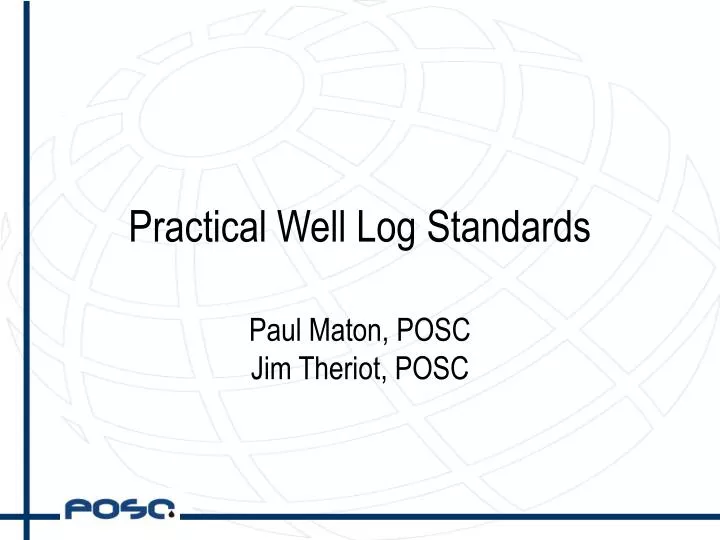 practical well log standards