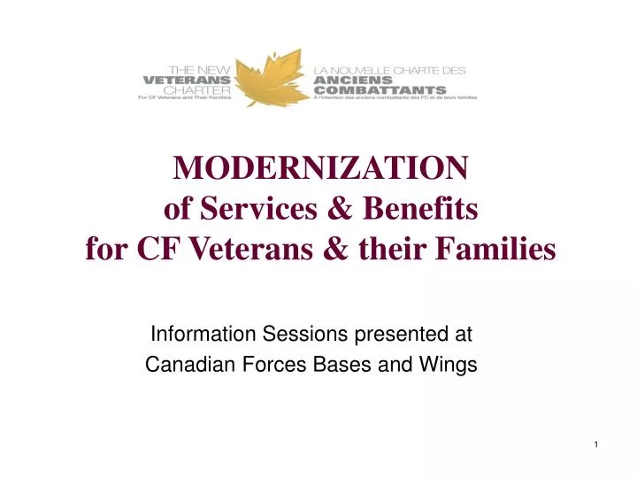 modernization of services benefits for cf veterans their families