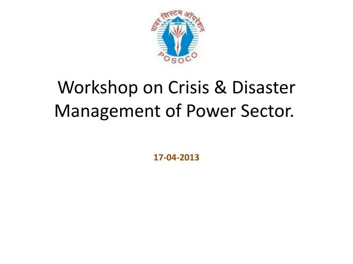 workshop on crisis disaster management of power sector
