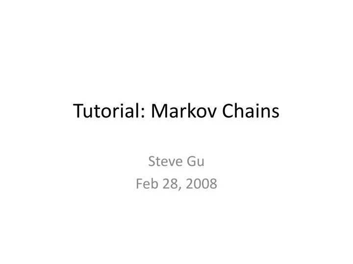 tutorial markov chains
