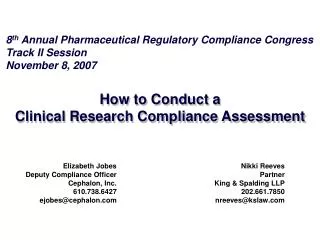 How to Conduct a Clinical Research Compliance Assessment