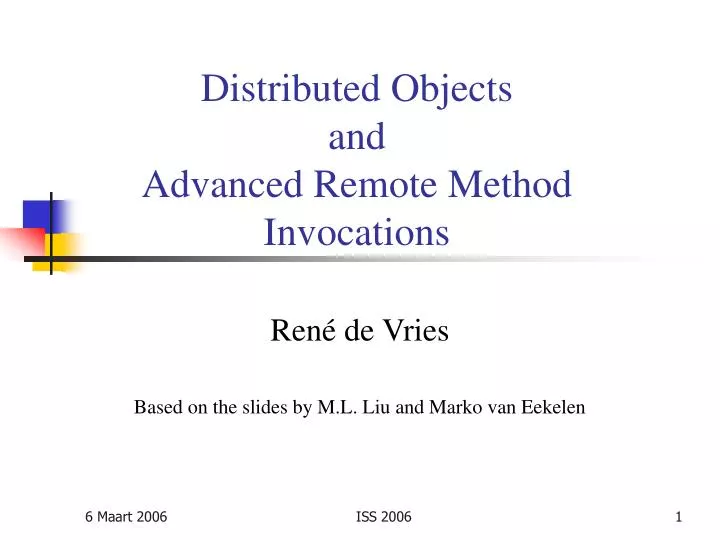 distributed objects and advanced remote method invocations