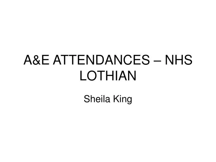 a e attendances nhs lothian