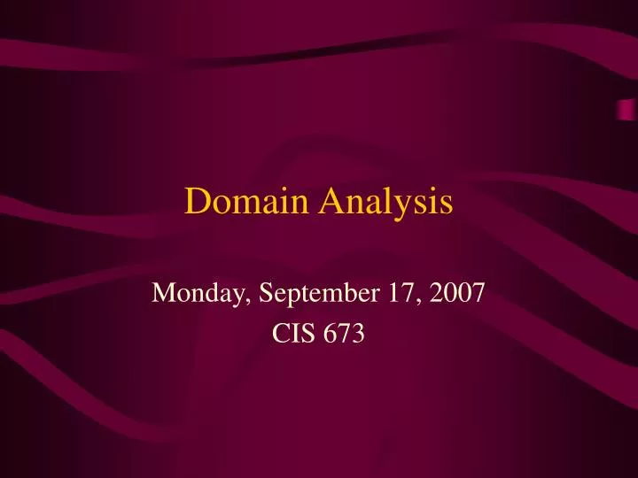 domain analysis