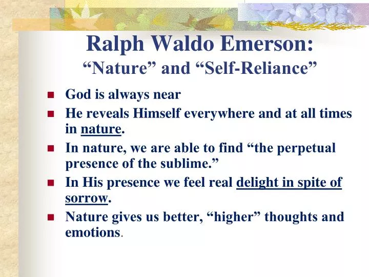ralph waldo emerson nature and self reliance