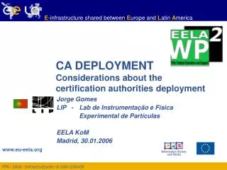 CA DEPLOYMENT Considerations about the certification authorities deployment