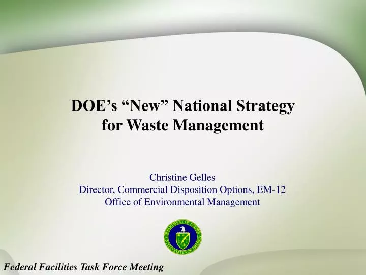 doe s new national strategy for waste management