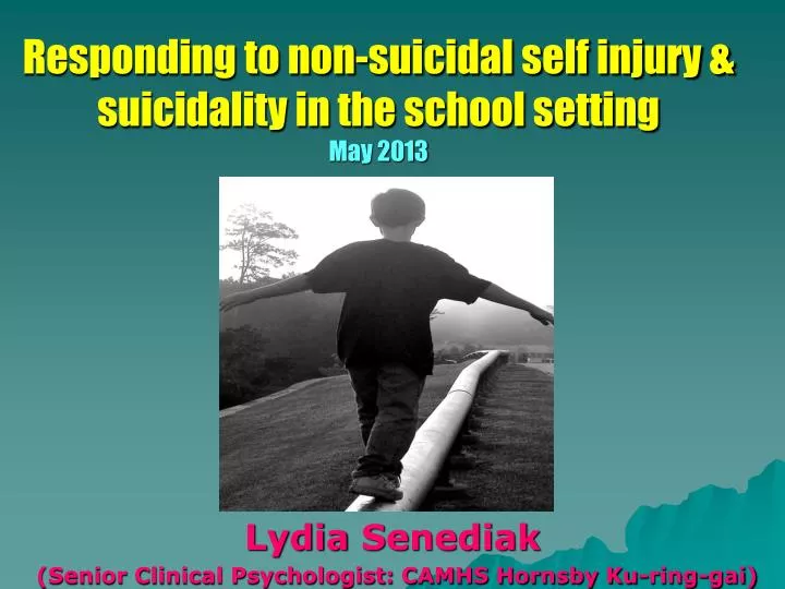 responding to non suicidal self injury suicidality in the school setting may 2013