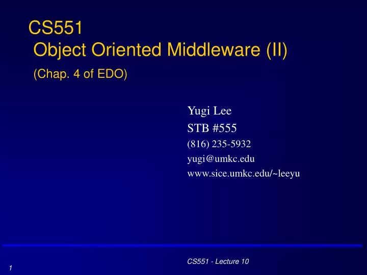 cs551 object oriented middleware ii chap 4 of edo