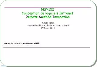 nsy102 conception de logiciels intranet r emote m ethod i nvocation