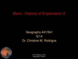 Mars: History of Exploration II