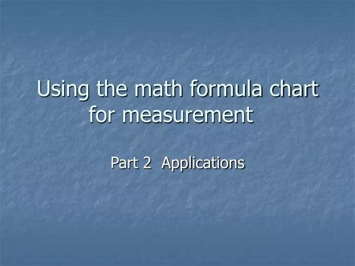 using the math formula chart for measurement
