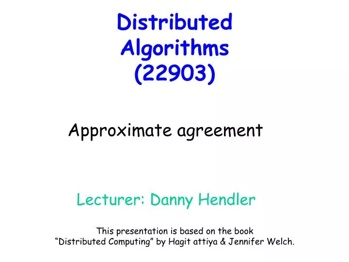 distributed algorithms 22903
