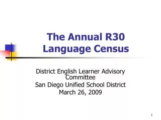 The Annual R30 Language Census
