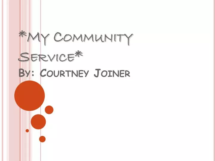 my community service by courtney joiner