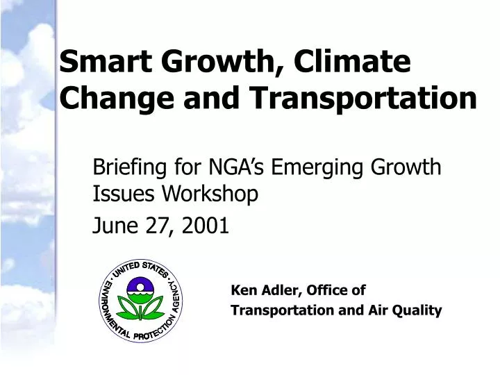 smart growth climate change and transportation