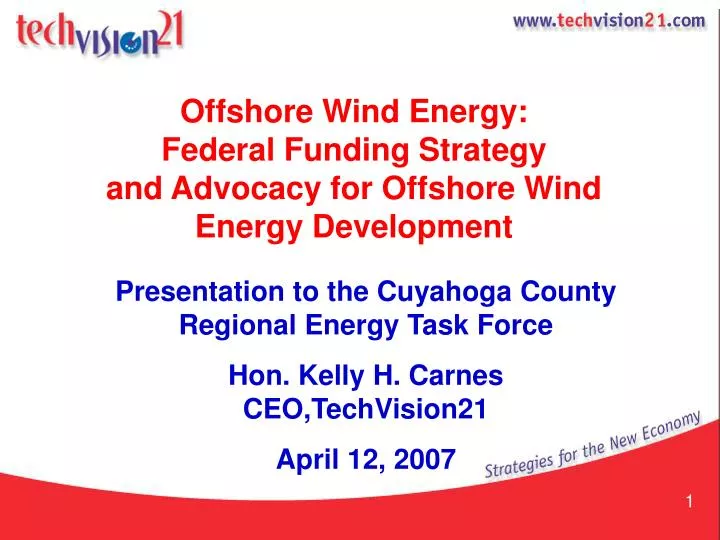 offshore wind energy federal funding strategy and advocacy for offshore wind energy development