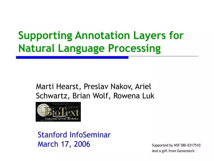 supporting annotation layers for natural language processing