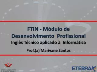ftin m dulo de desenvolvimento profissional ingl s t cnico aplicado inform tica