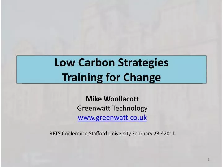 low carbon strategies training for change