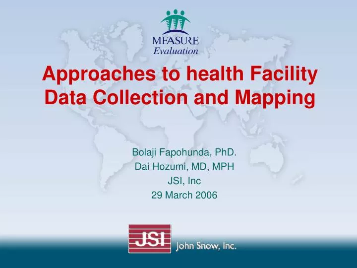 approaches to health facility data collection and mapping