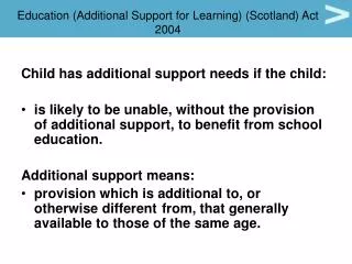 Education (Additional Support for Learning) (Scotland) Act 2004