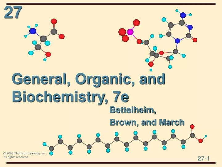 general organic and biochemistry 7e