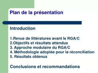 plan de la pr sentation