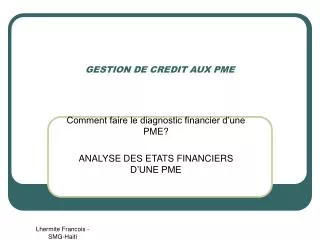 gestion de credit aux pme