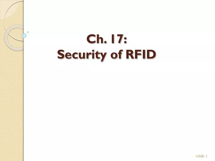 ch 17 security of rfid