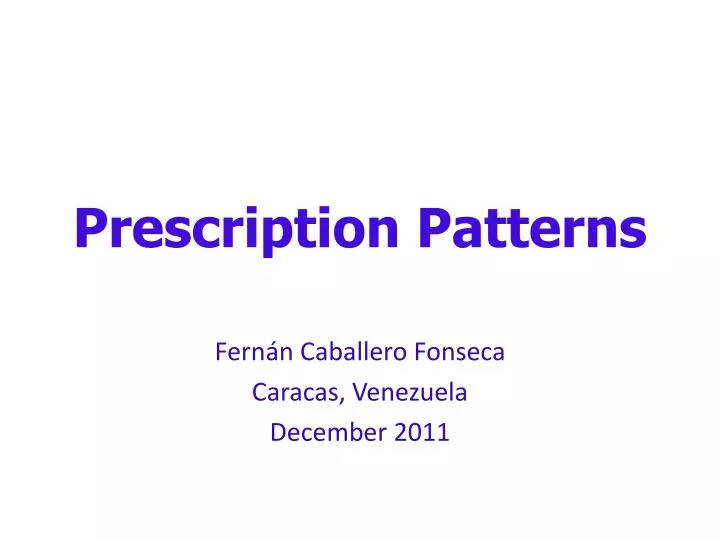 prescription patterns
