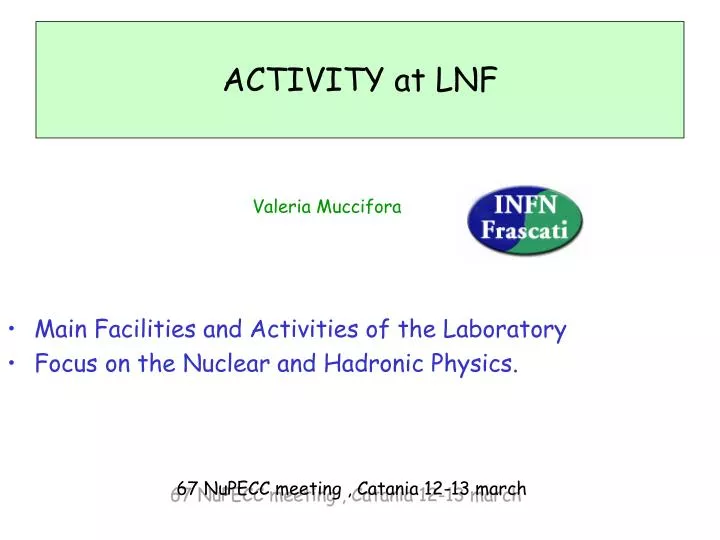 activity at lnf