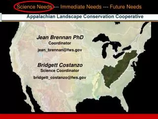Science Needs --- Immediate Needs --- Future Needs