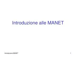 introduzione alle manet