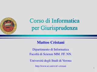 corso di informatica per giurisprudenza