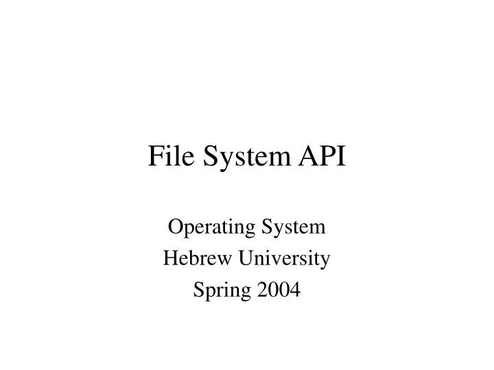file system api