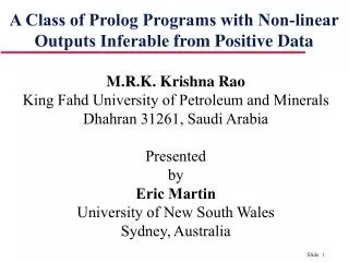 a class of prolog programs with non linear outputs inferable from positive data