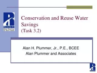 Conservation and Reuse Water Savings (Task 3.2)