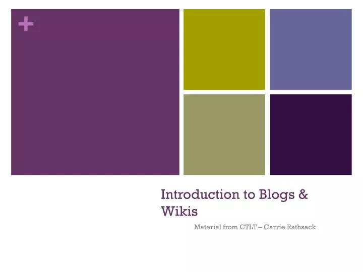 introduction to blogs wikis