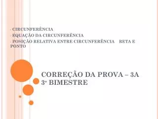 corre o da prova 3a 3 bimestre