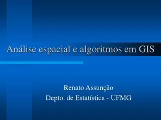 an lise espacial e algoritmos em gis