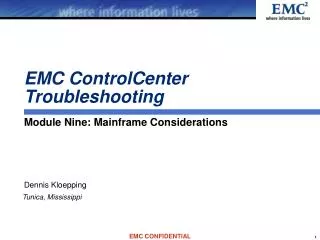 EMC ControlCenter Troubleshooting