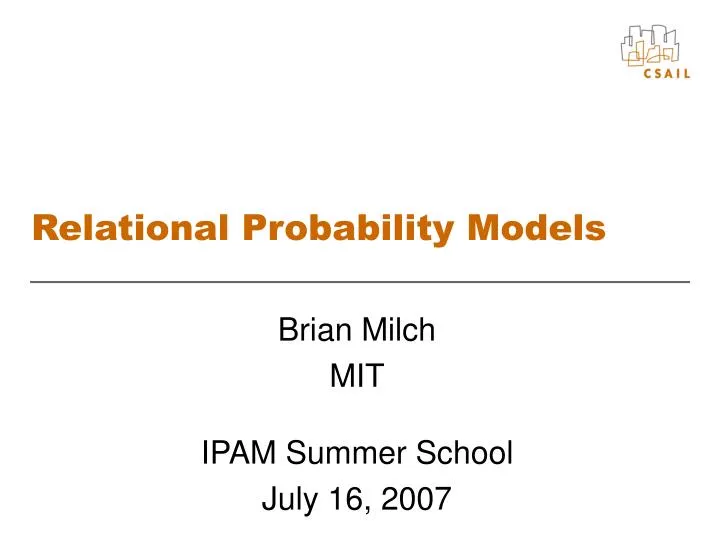 relational probability models