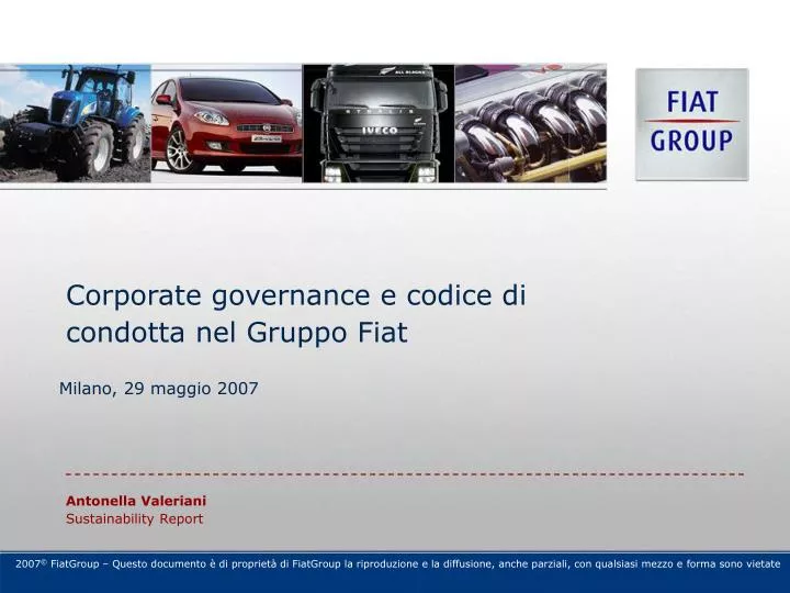 corporate governance e codice di condotta nel gruppo fiat