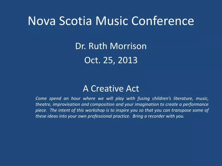 nova scotia music conference