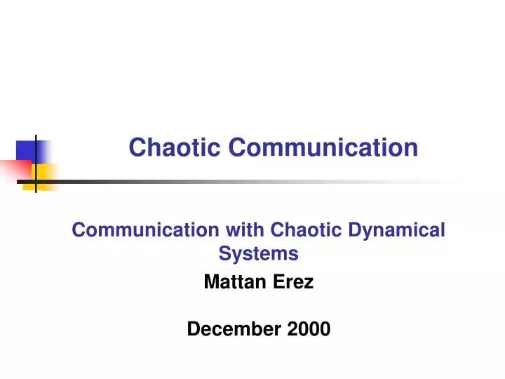 chaotic communication