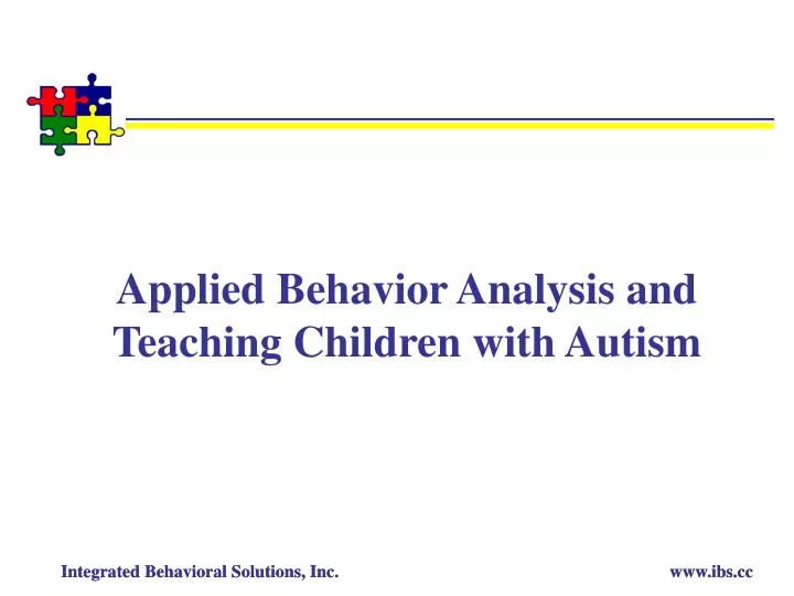applied behavior analysis and teaching children with autism
